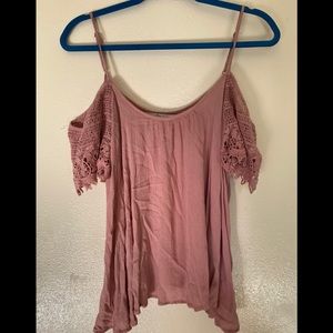 spaghetti strap with off the shoulder sleeves